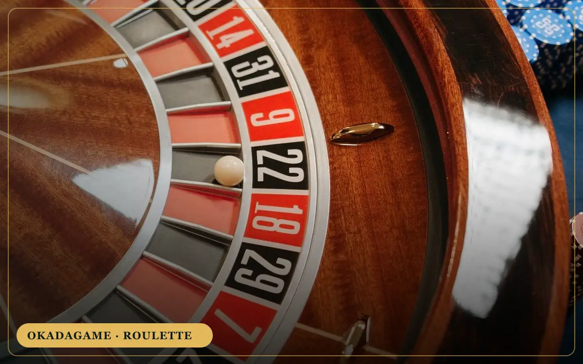 OKADAGAME roulette – close-up of a roulette wheel and ball